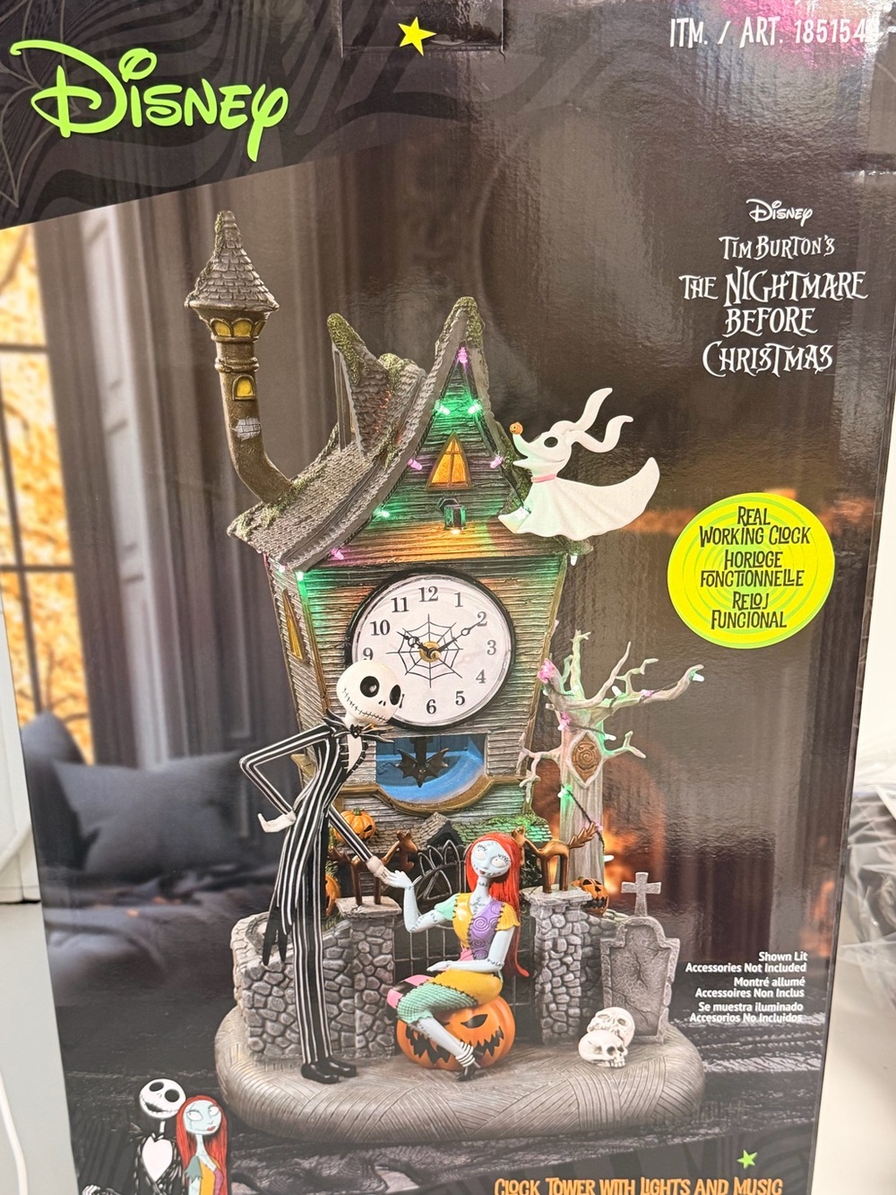 Disney The Nightmare Before Christmas Clock Tower Figurine with Lights